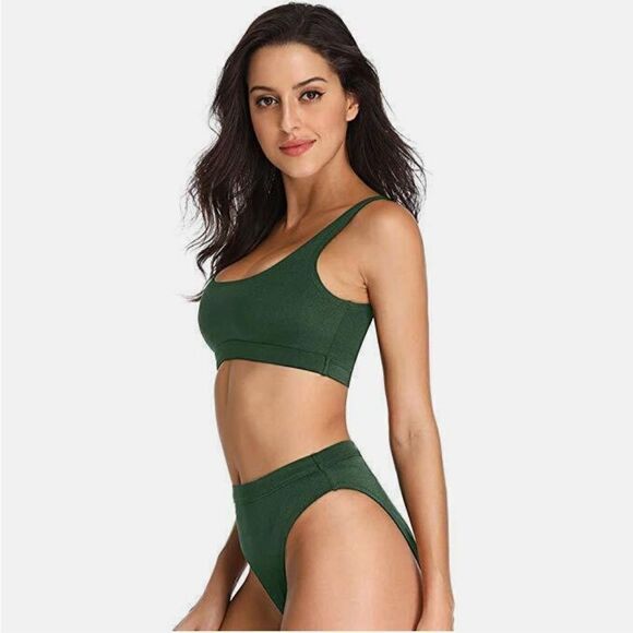 NWY Dixperfect Crop Top Bralette Bikini Top Green XL - Picture 1 of 10